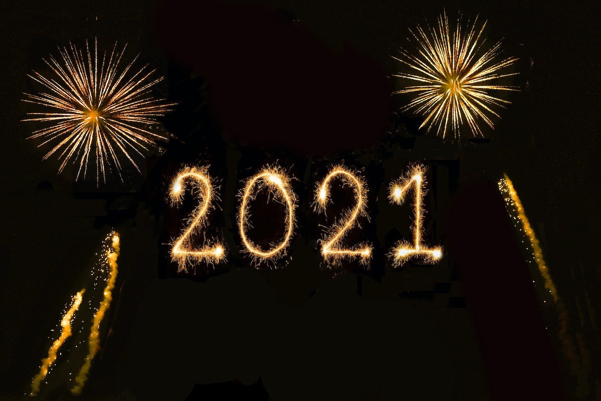 2021 with fireworks